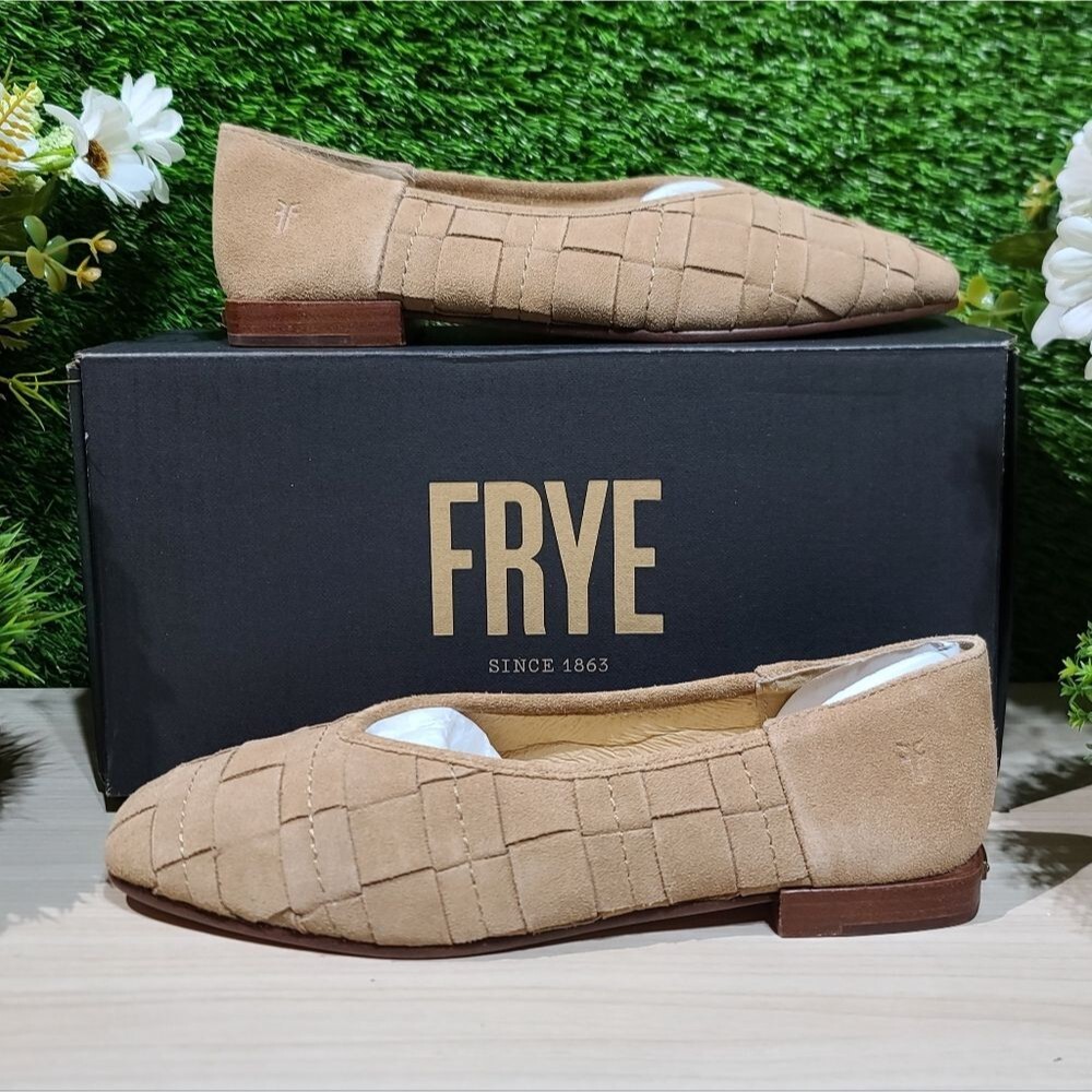 Frye Claire Woven Flat - Camel 6.5 B (M) New